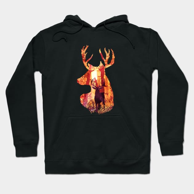 Evening Solace Deer Hoodie by DVerissimo